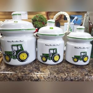 John Deere 3 piece canister set